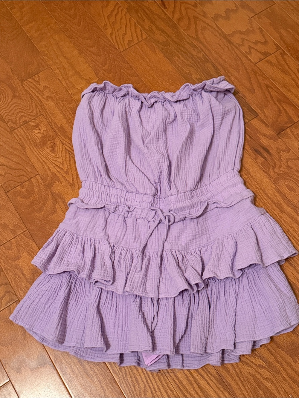 GAME DAY Lavender Ruffled Strapless Romper